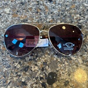 Oscar de la Renta Gold Aviator Sunglasses